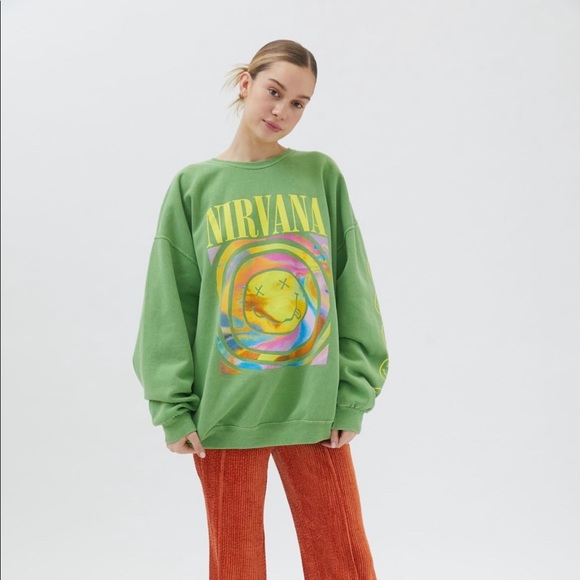 SALE! Nirvana Smile Sweatshirt L/XL Oversized - Picture 13 of 15